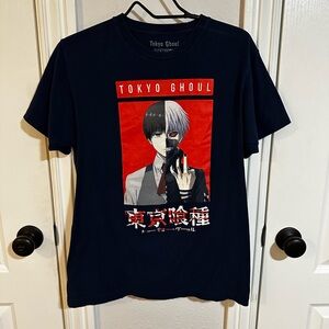 Tokyo Ghoul Ken Kaneki Graphic T-Shirt | Navy Anime Tee | Size Medium